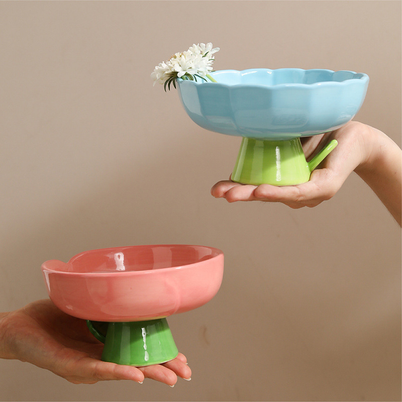 Ceramic pet bowl high foot protection cervical 20220324