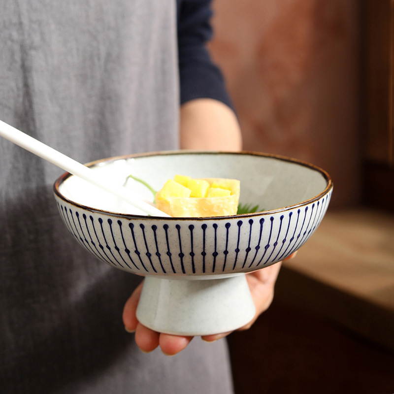 Ceramic stembowl hand-painted line 20221031