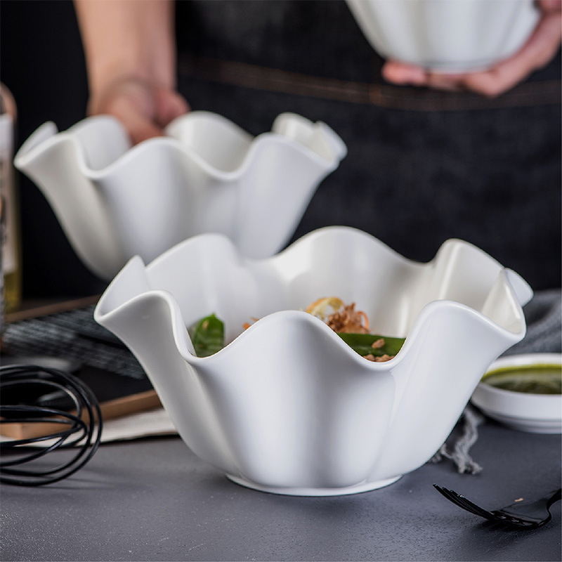 Creative pure white ceramic bowl rimmed sauce dish MU0038 01