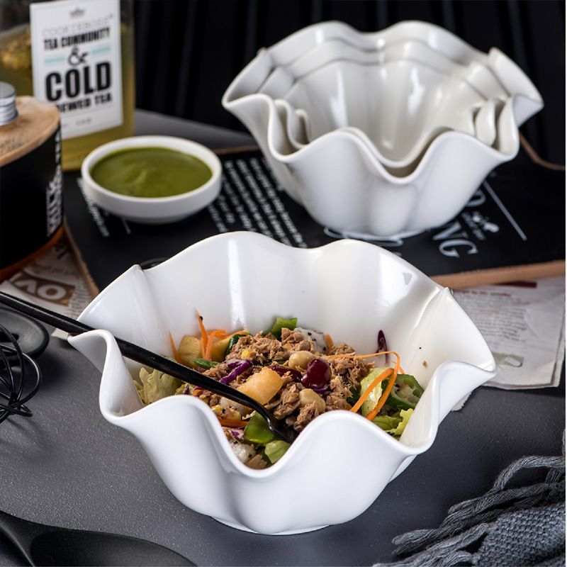 Creative pure white ceramic bowl rimmed sauce dish MU0038 02