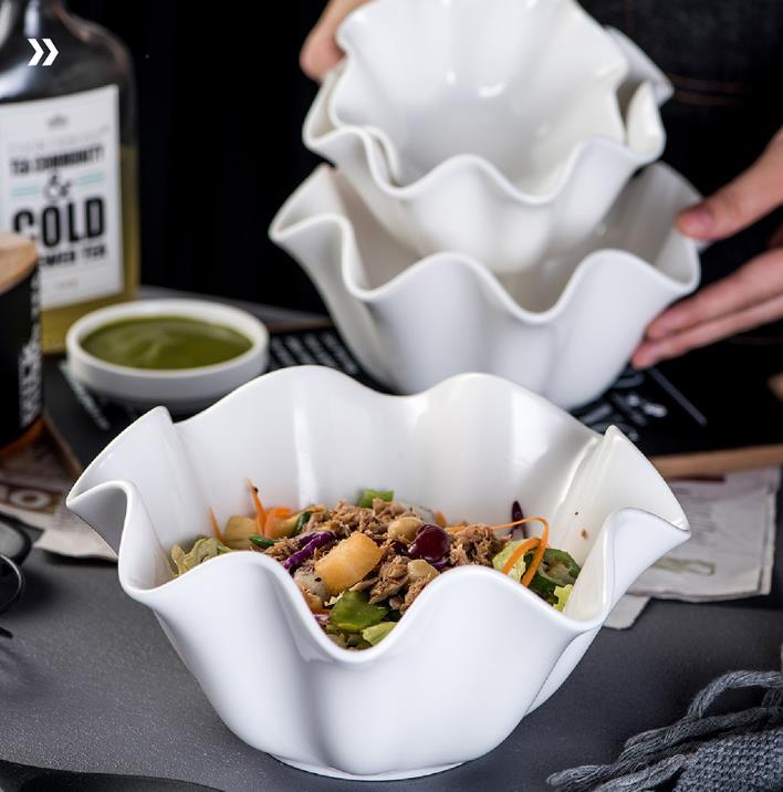 Creative pure white ceramic bowl rimmed sauce dish MU0038