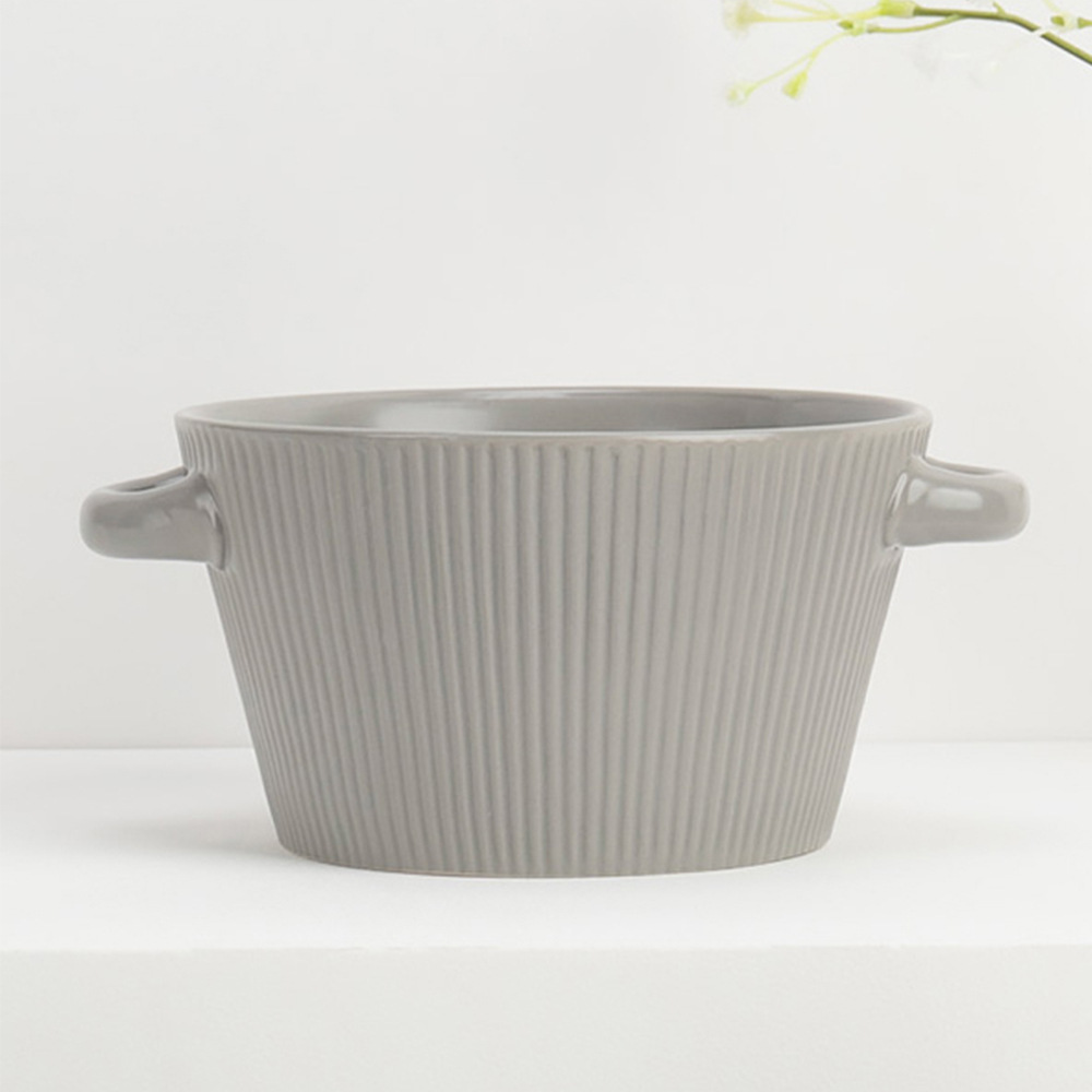 Double ear ceramic large soup bowl 2020
