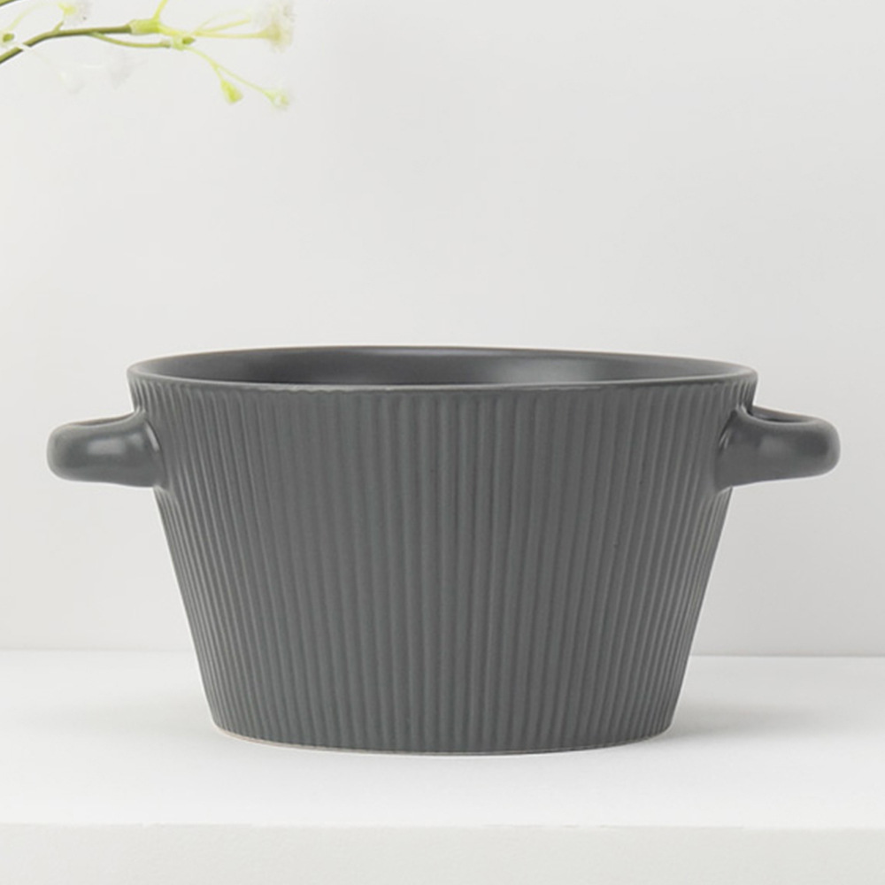 Double ear ceramic large soup bowl 2020